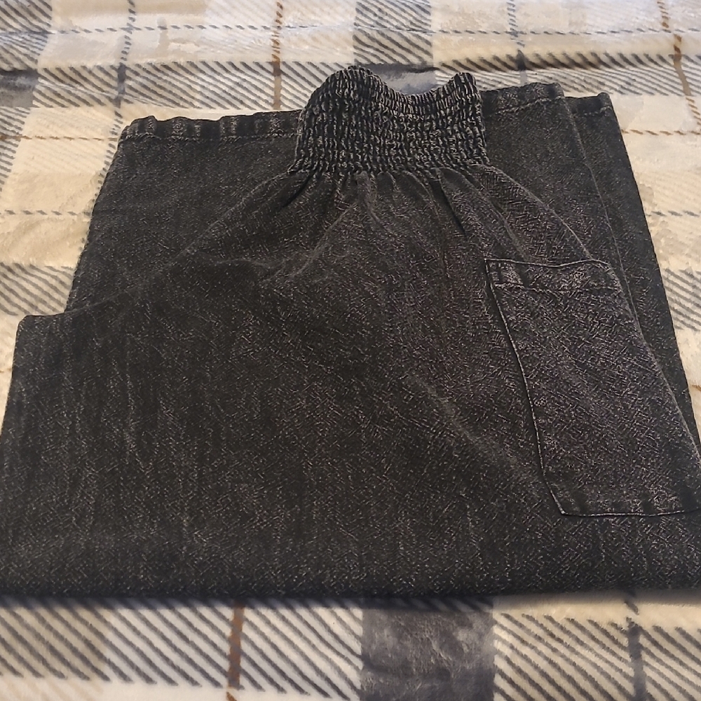 Picasso Jasper Black Wide Leg Pants with Logo Tag